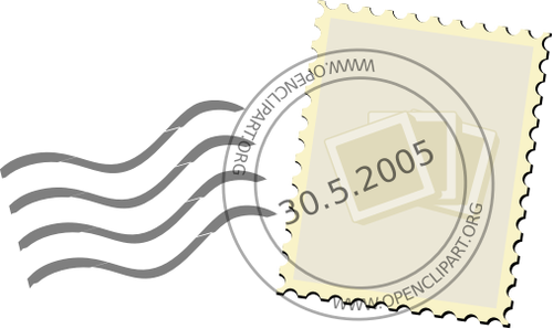 Векторное изображение марки почтовое отделение почты